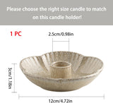 Camel glazed ceramic taper candle holder