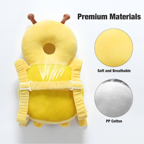 Adjustable straps on toddler head protector