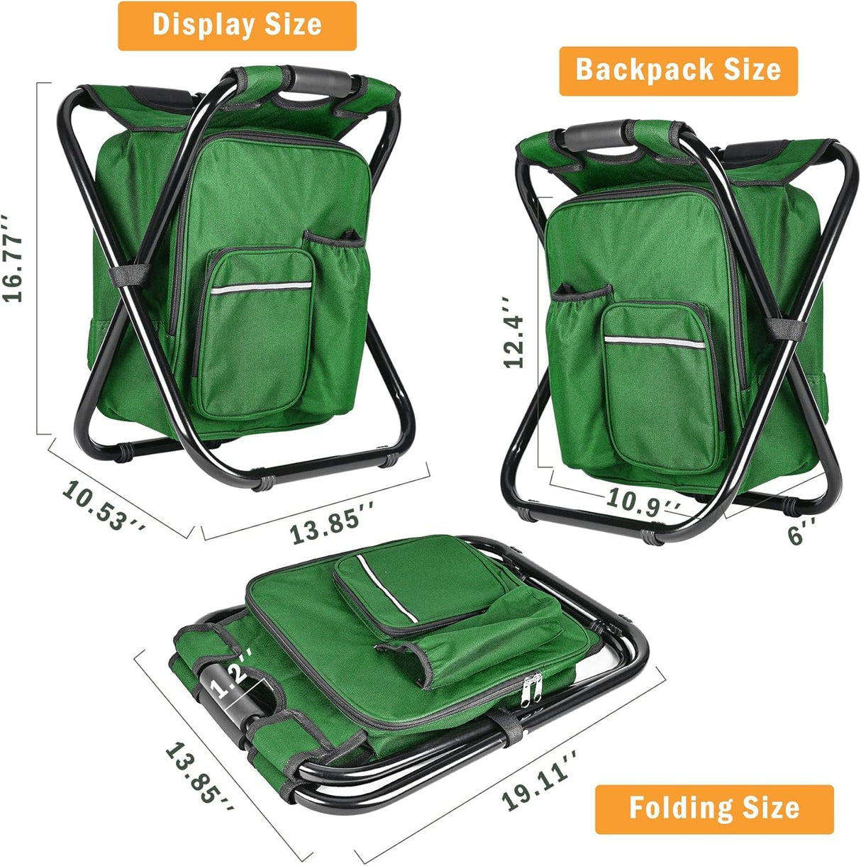 Kings Canyon Folding Camp Chair with Fishing Rod Holder, Military Green