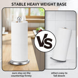 Close view of the weighted round base of the stainless steel towel holder