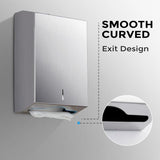 Front view of lockable stainless steel multifold paper towel dispenser