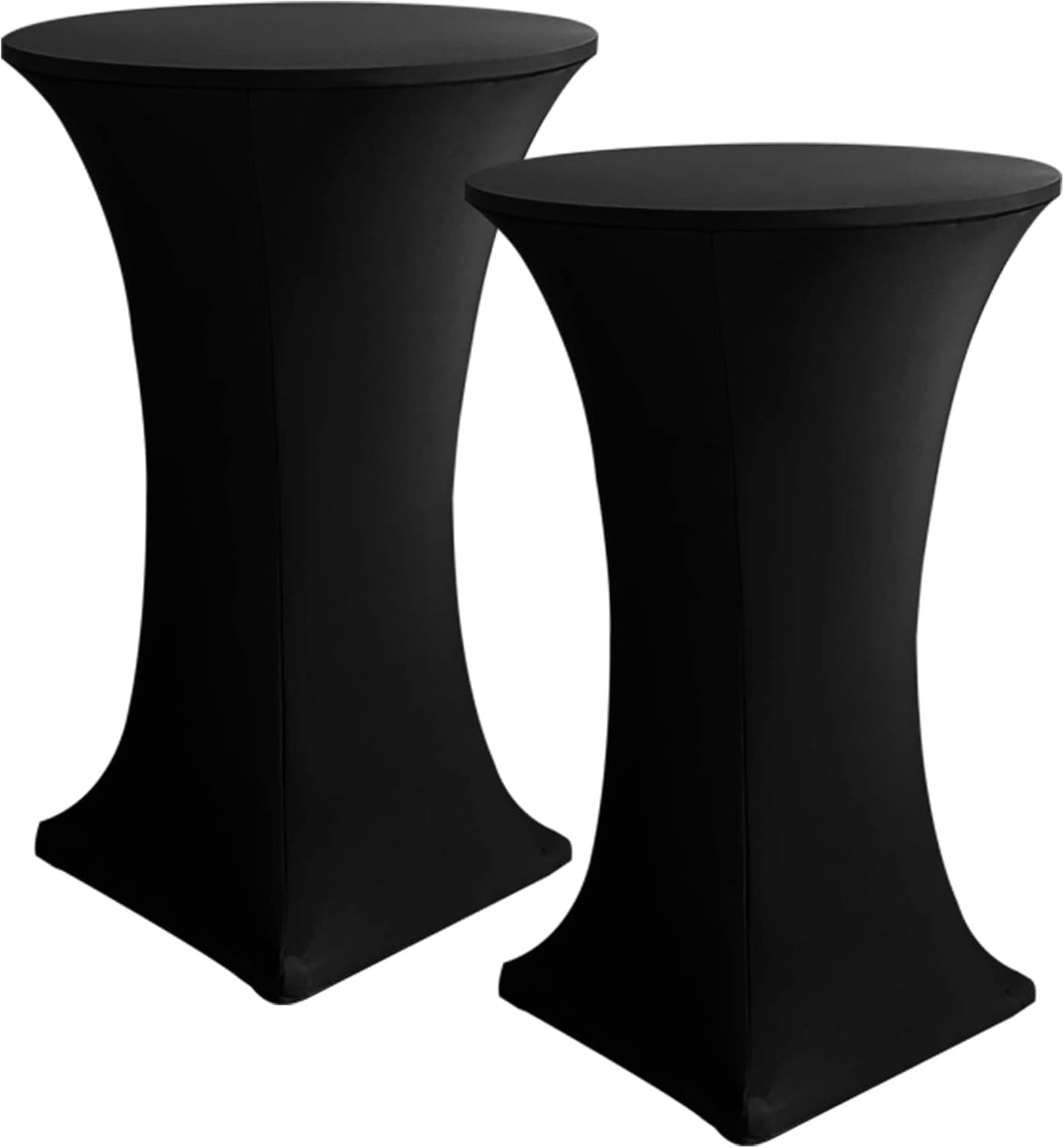 Fitted Spandex Cocktail Table Covers 2 Pack Black