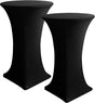 Fitted Spandex Cocktail Table Covers 2 Pack Black