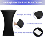 Fitted Spandex Cocktail Table Covers 2 Pack Black