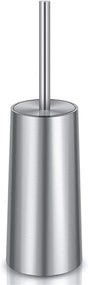 Freestanding toilet brush and holder set in matte 304 stainless steel