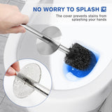Dense flexible bristle brush head on the stainless steel toilet brush