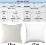 Hamilton Boucle Throw Cushions, White, 18" 2pcs