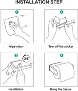 Corte Toilet Paper Holder, SUS304 Stainless Steel, Self Adhesive, Black