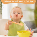 Set of eight soft tip silicone baby feeding spoons