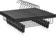 Wooden pants and skirt hangers 10 pack with clips black