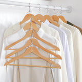 Wooden coat hangers 30 pack with swivel hook and pants bar