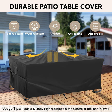 Rectangular Table Cover Oxford 420D, Black 274 x 208 x 71cm