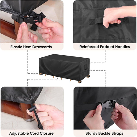 Rectangular Table Cover Oxford 420D, Black 274 x 208 x 71cm