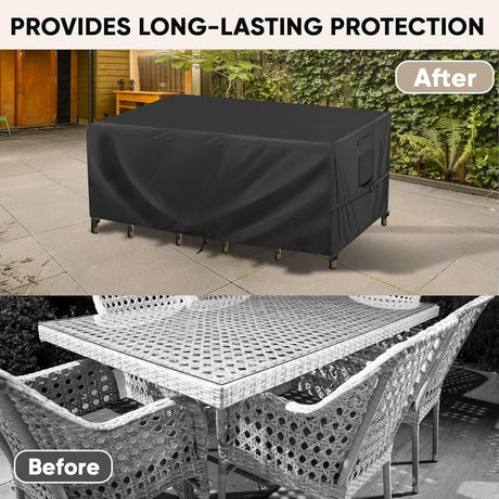 Rectangular Table Cover Oxford 420D, Black 274 x 208 x 71cm