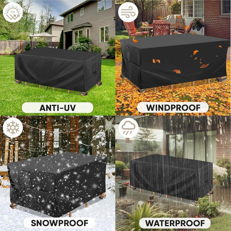 Rectangular Table Cover Oxford 420D, Black 274 x 208 x 71cm