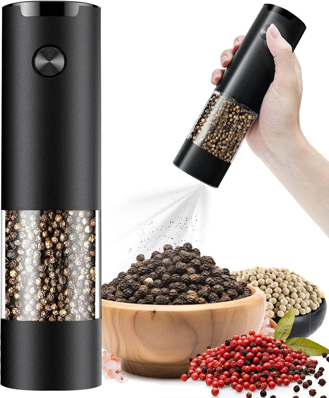 Scopello electric salt or pepper grinder in black with LED light