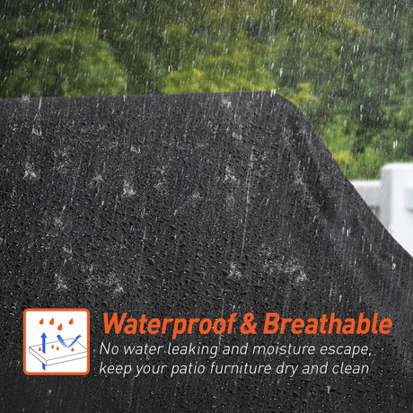 Daydream 2pcs Outdoor Lounge Cover, Black Waterproof