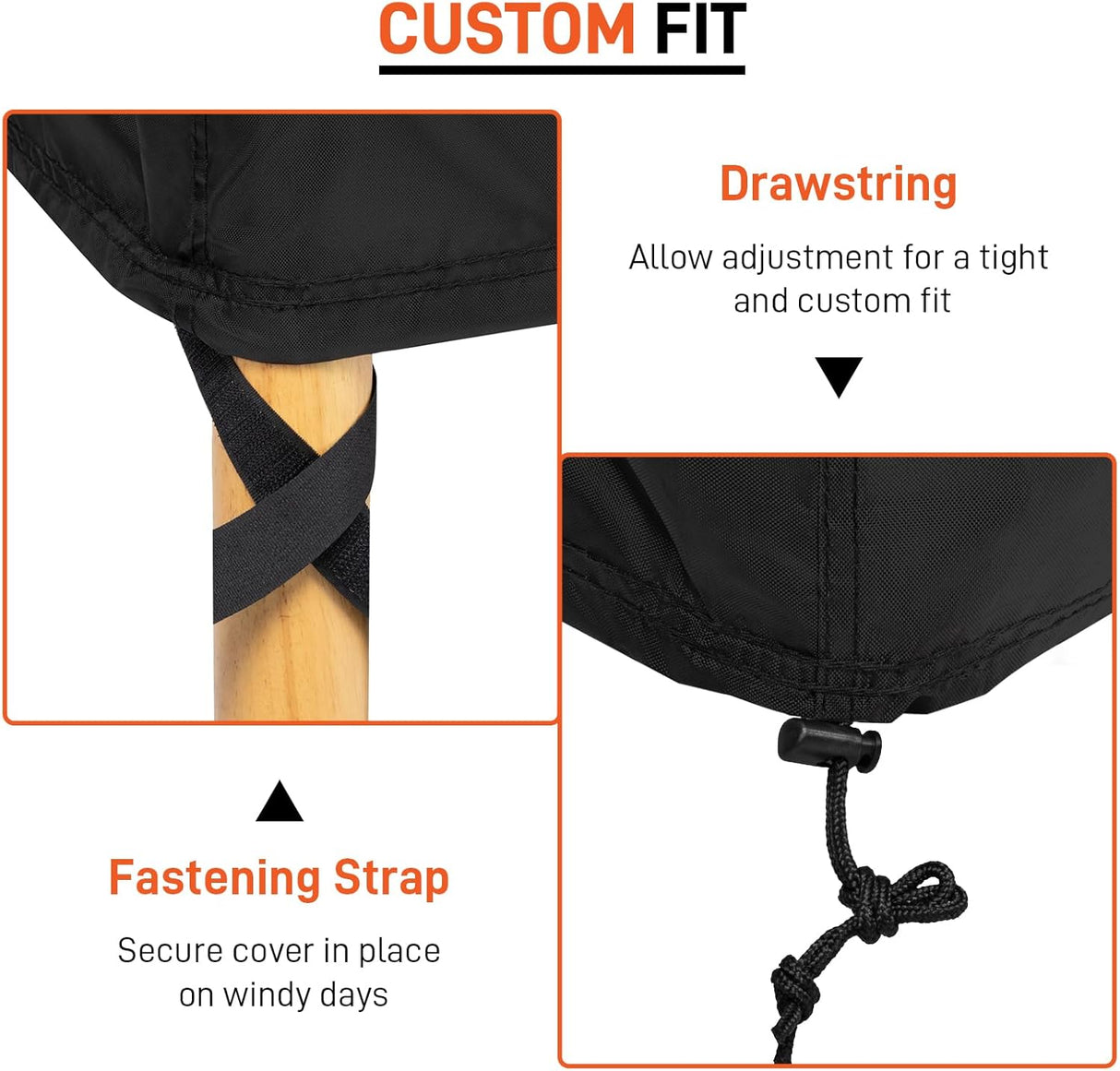 Daydream 2pcs Outdoor Lounge Cover, Black Waterproof