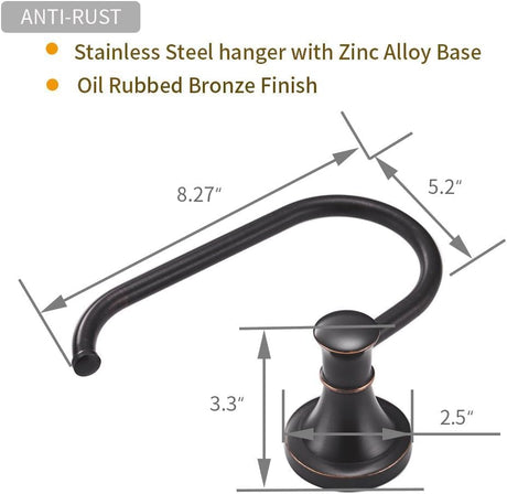 Toilet roll holder in oil rubbed bronze styled in a traditional bathroom