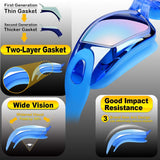 Anti Fog Swimming Goggles, 2 Pack, Black and Blue