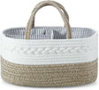 Middleton brown cotton rope baby diaper caddy organiser with three compartments