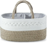 Middleton brown cotton rope baby diaper caddy organiser with three compartments