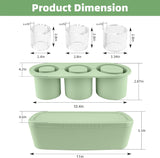 Malcesine Ice Cube Tray, Cylinder, Silicone, 3pcs, Green, 40 oz