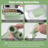 Malcesine Ice Cube Tray, Cylinder, Silicone, 3pcs, Green, 40 oz