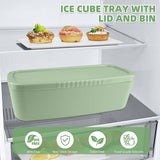 Malcesine Ice Cube Tray, Cylinder, Silicone, 3pcs, Green, 40 oz