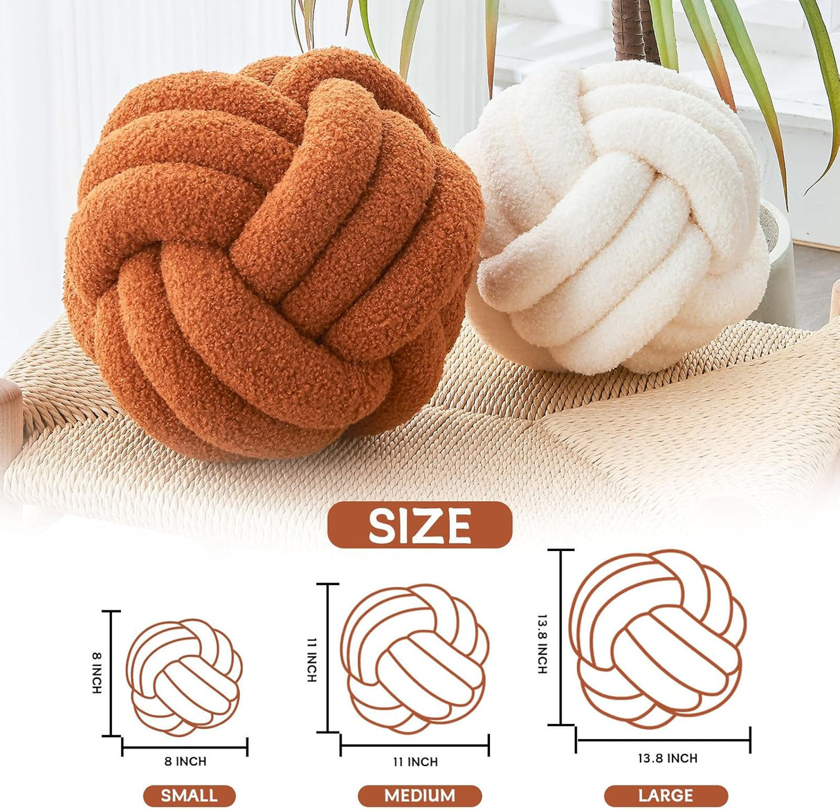 Blackheath Knot Cushion, Lambswool, Ivory White, 11 Inch