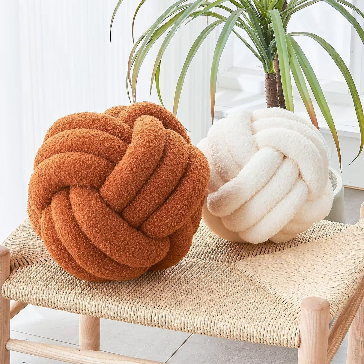 Blackheath Knot Cushion, Lambswool, Ivory White, 11 Inch