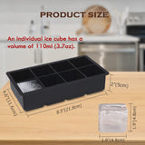 Dispute Ice Cube Tray, Large 2 Inch Square, Silicone with Lid