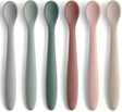 6 Piece Silicone Baby Feeding Spoons Soft Tip First Stage Set