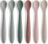 6 Piece Silicone Baby Feeding Spoons Soft Tip First Stage Set