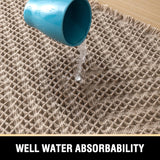 Underside of the cream waffle bath mat showing the non slip backing