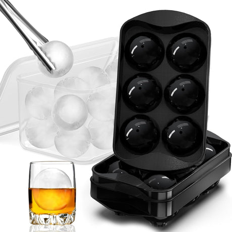 Whiskey ice ball mould set with storage bin and tongs - view 1