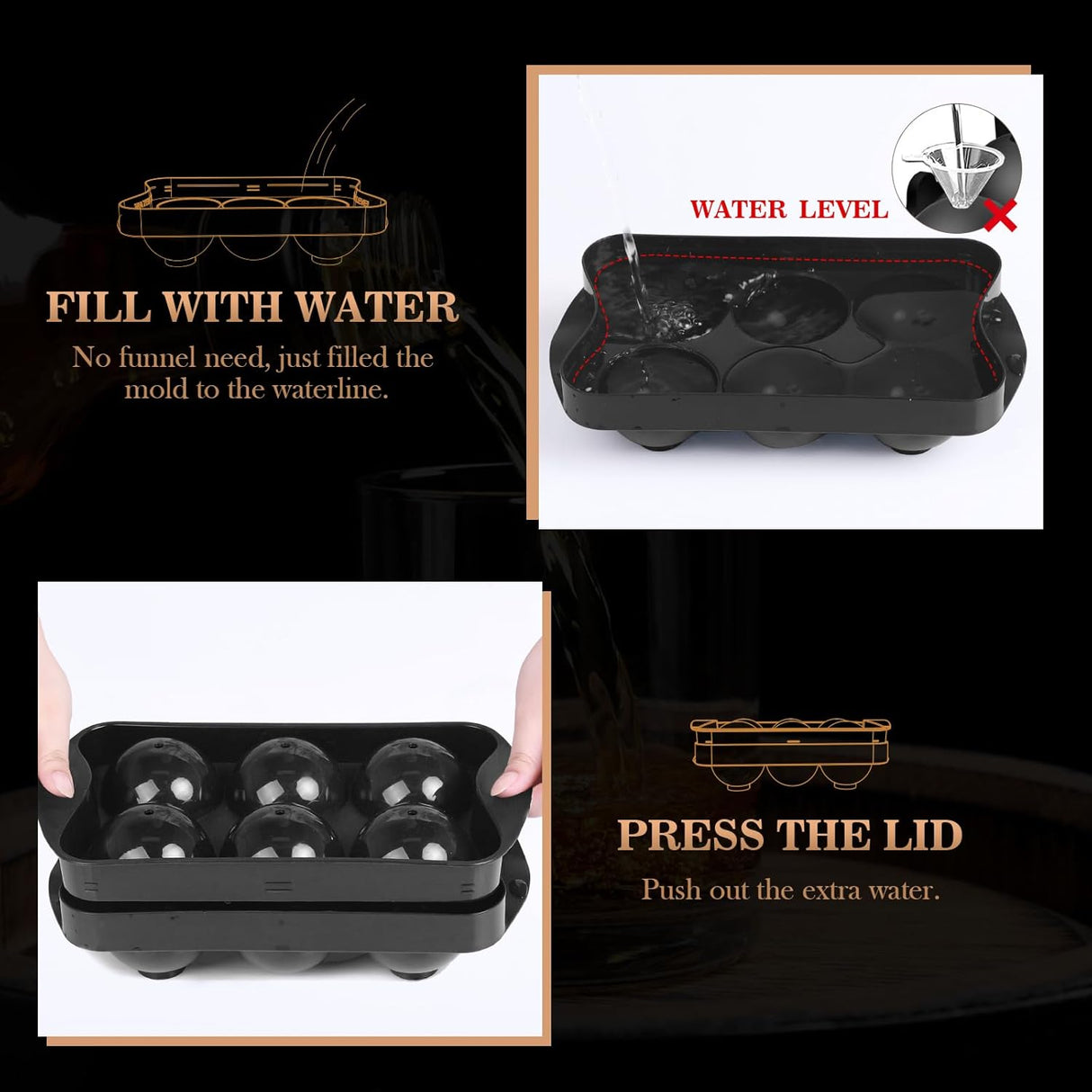 Tournus Ice Ball Mould Set with Storage Bin and Tongs