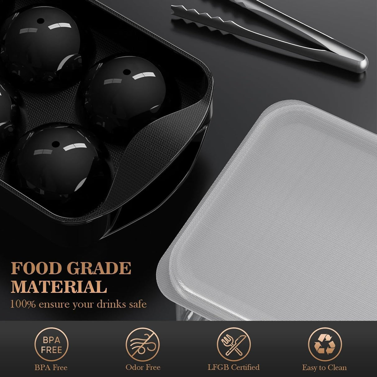 Tournus Ice Ball Mould Set with Storage Bin and Tongs
