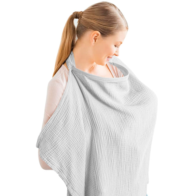 Beige breathable cotton nursing cover