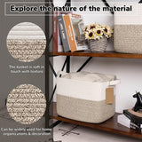 Sylvan Woven Storage Basket, Square Cotton Rope, Brown
