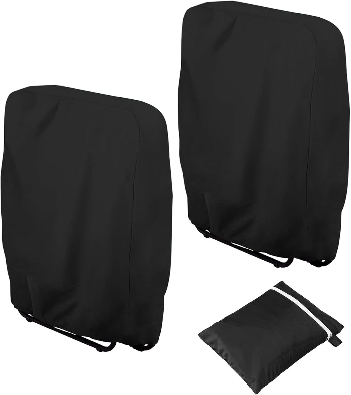 Folding Sun Lounger Cover Oxford 210D, Black 110cm 2pcs