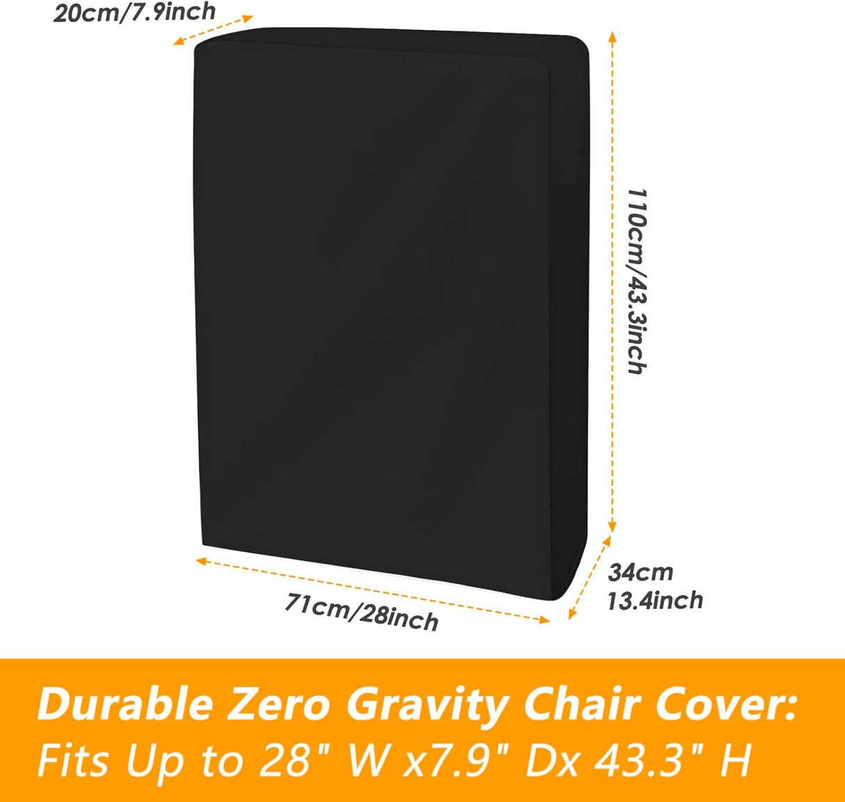 Folding Sun Lounger Cover Oxford 210D, Black 110cm 2pcs