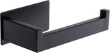 Black stainless steel no drill toilet roll holder with L shaped profile