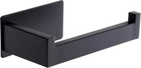 Black stainless steel no drill toilet roll holder with L shaped profile