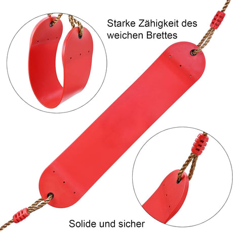 Soft swing seat with adjustable rope and hook
