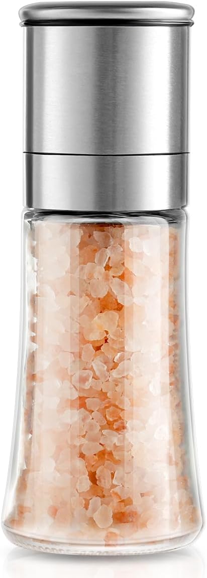 Marsala single glass salt or pepper grinder with ceramic core