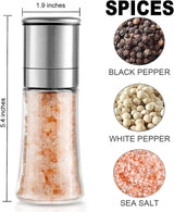 Marsala Salt or Pepper Grinder, Glass, Adjustable Ceramic Core