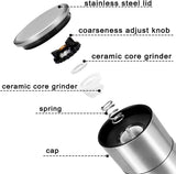 Marsala Salt or Pepper Grinder, Glass, Adjustable Ceramic Core