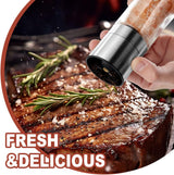 Marsala Salt or Pepper Grinder, Glass, Adjustable Ceramic Core
