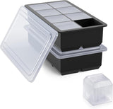 Large Ice Cube Trays with Lids, 2 Pack, Makes 16 Cubes